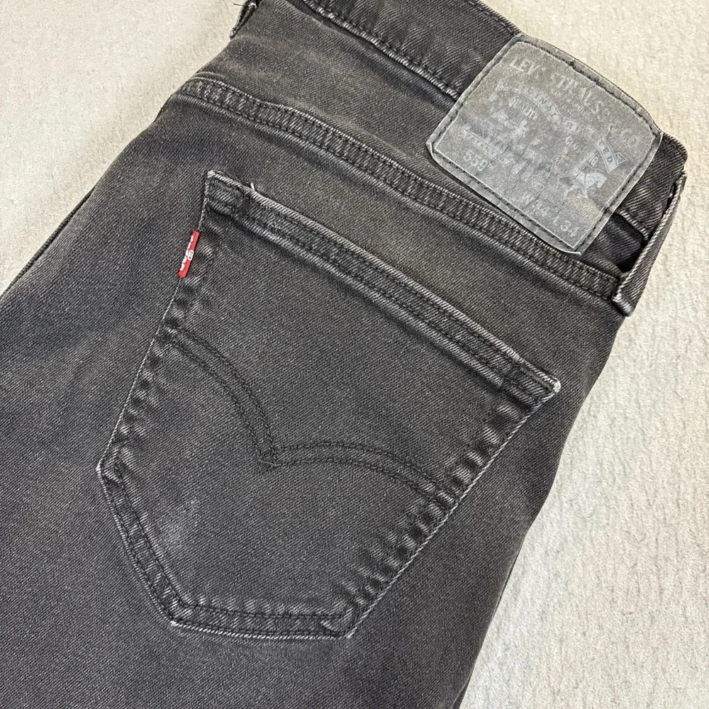 Levi's 559 Mens Relaxed Straight Fit Jeans 34X34 (33x31)‎ Black Stretch Denim